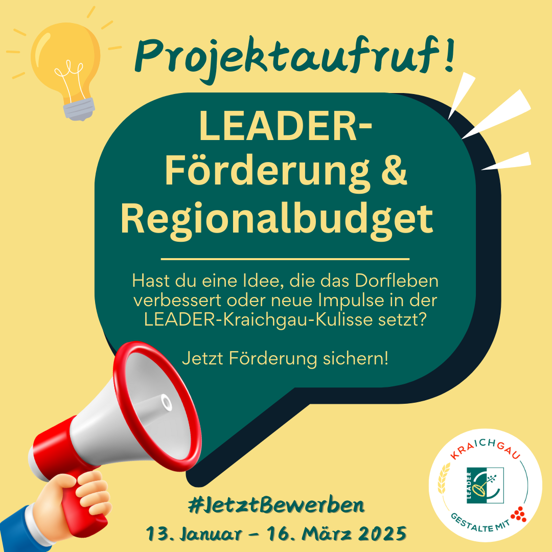Mehr über den Artikel erfahren Projektaufrufe 2025 – Jetzt mitmachen!                       Regionalbudget 2025 und 3. LEADER-Aufruf starten