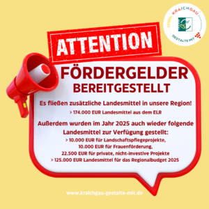 Mehr über den Artikel erfahren Fördergelder bereitgestellt – Zusätzliche Fördergelder für die LEADER-Kraichgau-Kulisse!