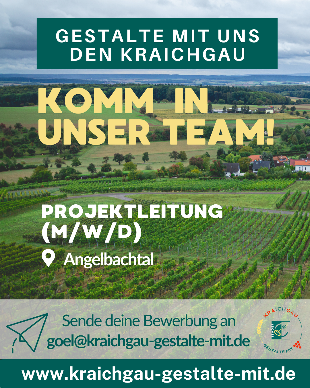 Du betrachtest gerade Projektleitung in der LEADER-Geschäftsstelle Kraichgau (m/w/d) in Voll- oder Teilzeit gesucht