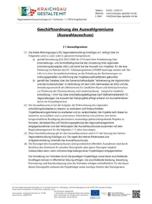 Geschäftsordnung